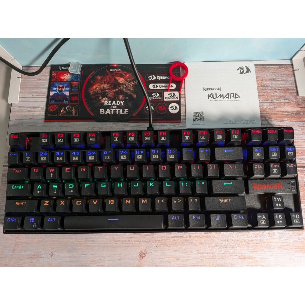 Redragon Kumara K552-KR Mechanical Gaming Keyboard (TKL, Rainbow Backlit)